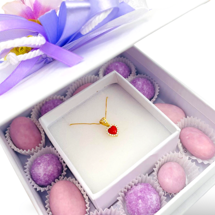 Wedding favor - communion favor - graduation favor - baptism favor - coral heart pendant