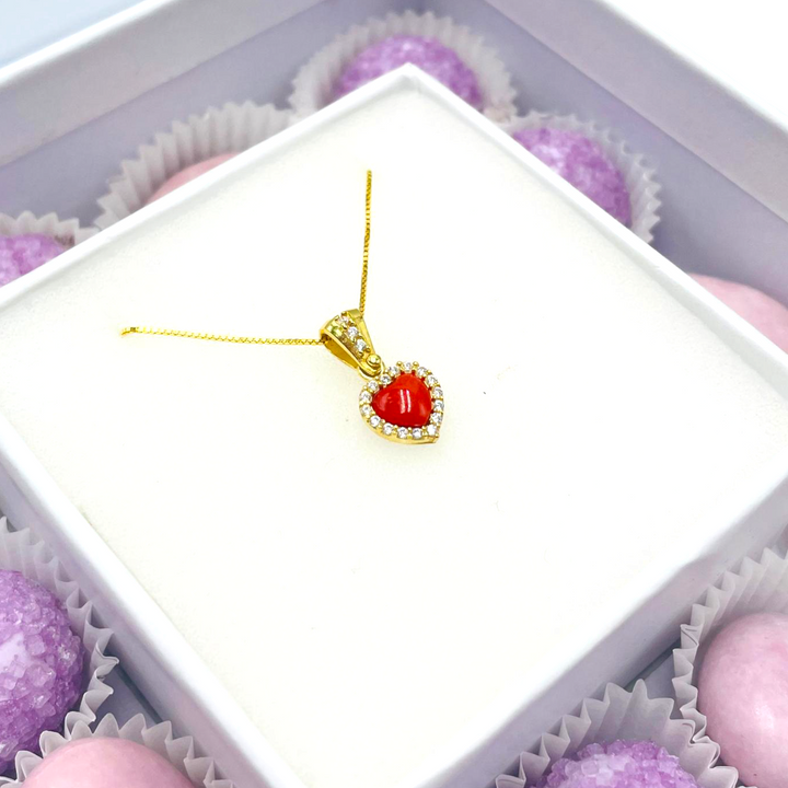 Wedding favor - communion favor - graduation favor - baptism favor - coral heart pendant
