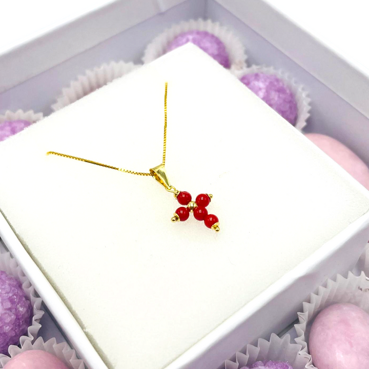 Wedding favor - communion favor - graduation favor - baptism favor - coral cross pendant