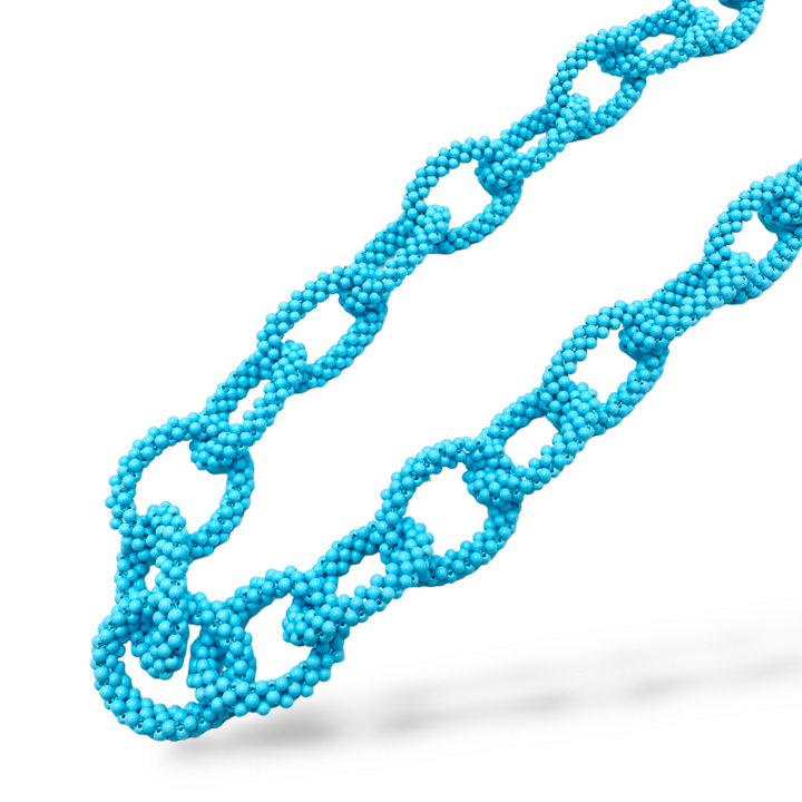 Turquoise paste chain necklace