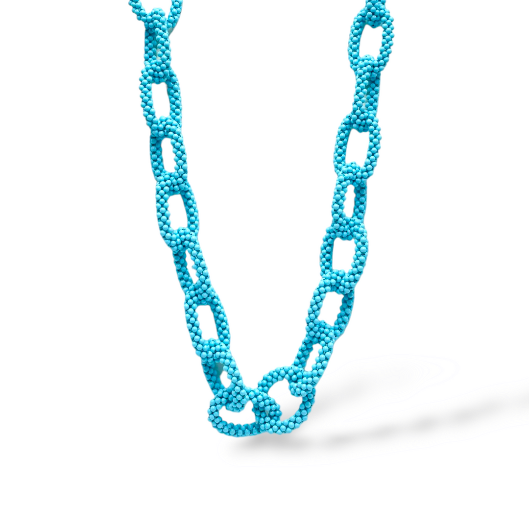 Turquoise paste chain necklace