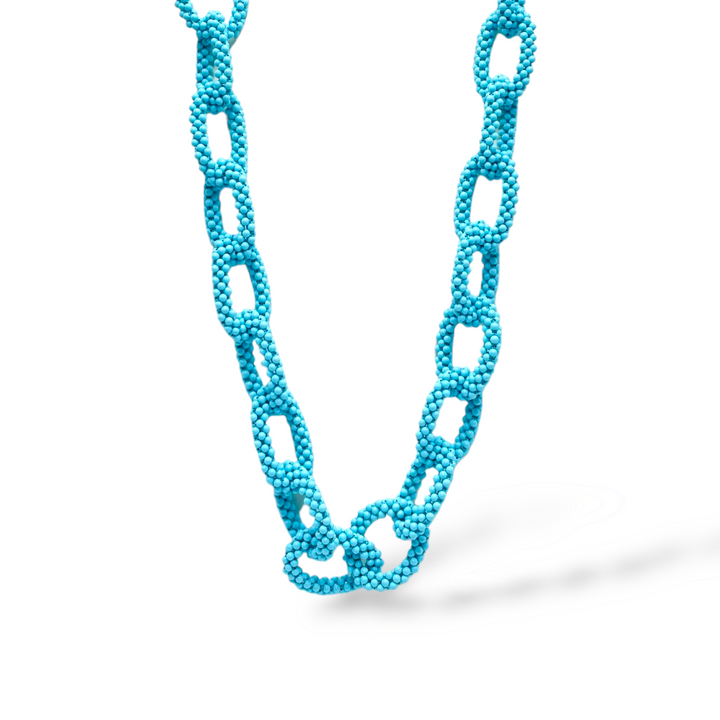 Turquoise paste chain necklace