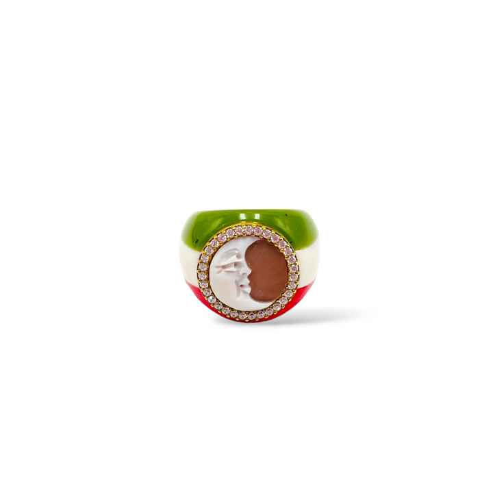 MADE IN ITALY COLLECTION - JUBILEE 2025 - "LUNA" CAMEO RING MOUNTED ON SILVER