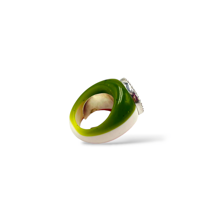 MADE IN ITALY COLLECTION - JUBILEE 2025 - "MOON AND STAR" CAMEO RING MOUNTED ON SILVER