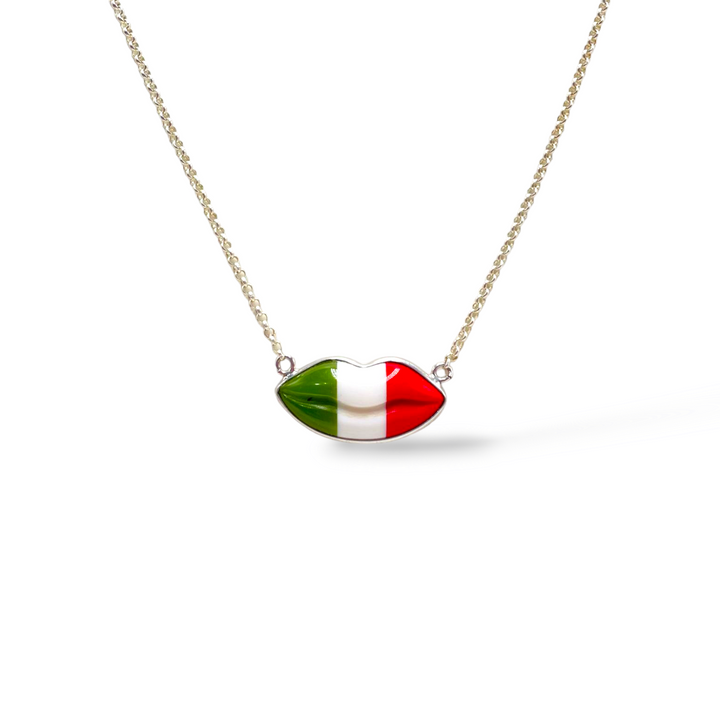 Made in Italy Collection - JUBILEE 2025 - Kiss of Italy necklace in paste mounted on silver