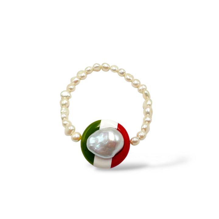 Made in Italy Collection - GIUBILEE 2025 - pearl bracelet mounted on colored pastes
