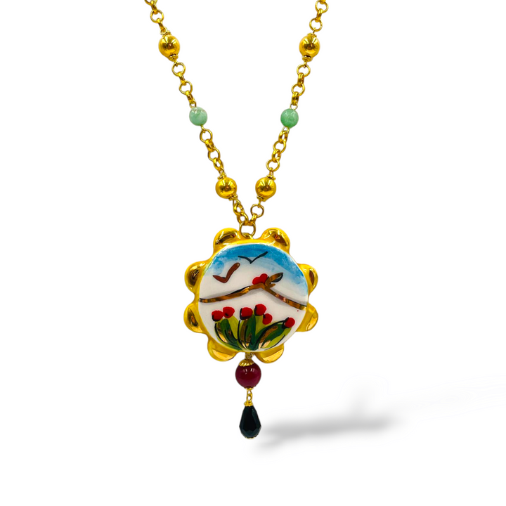 Ceramic flower pendant