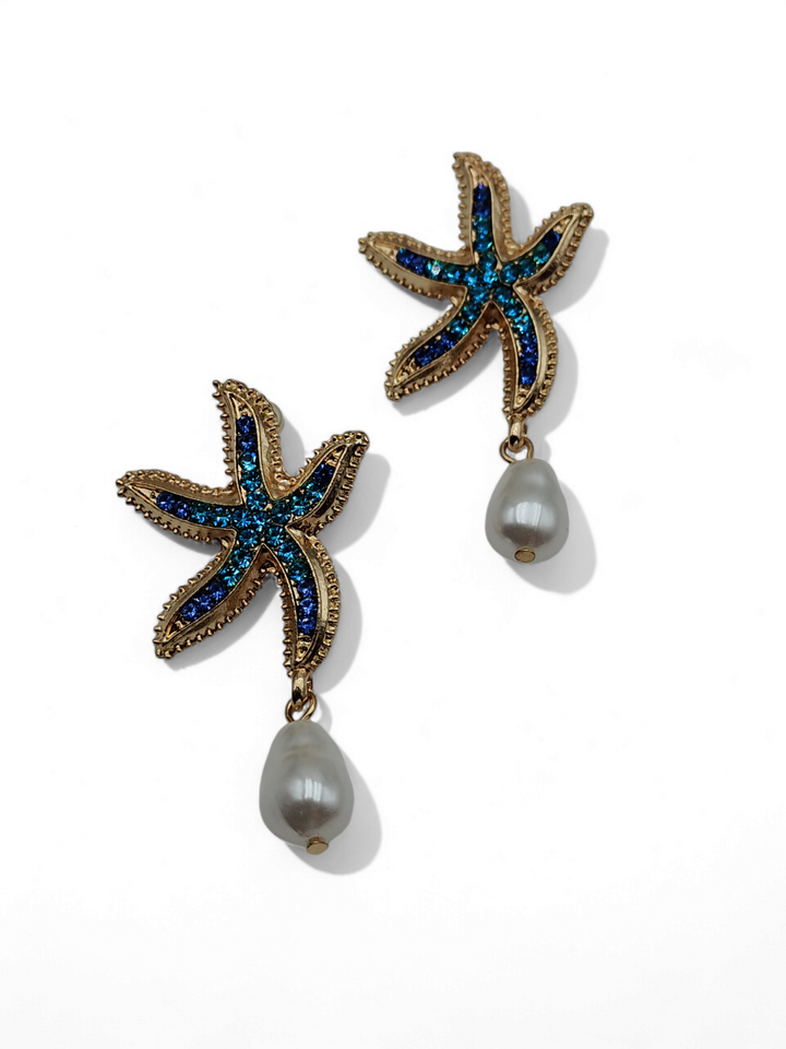 END OF COLLECTION - Star and pearl earrings
