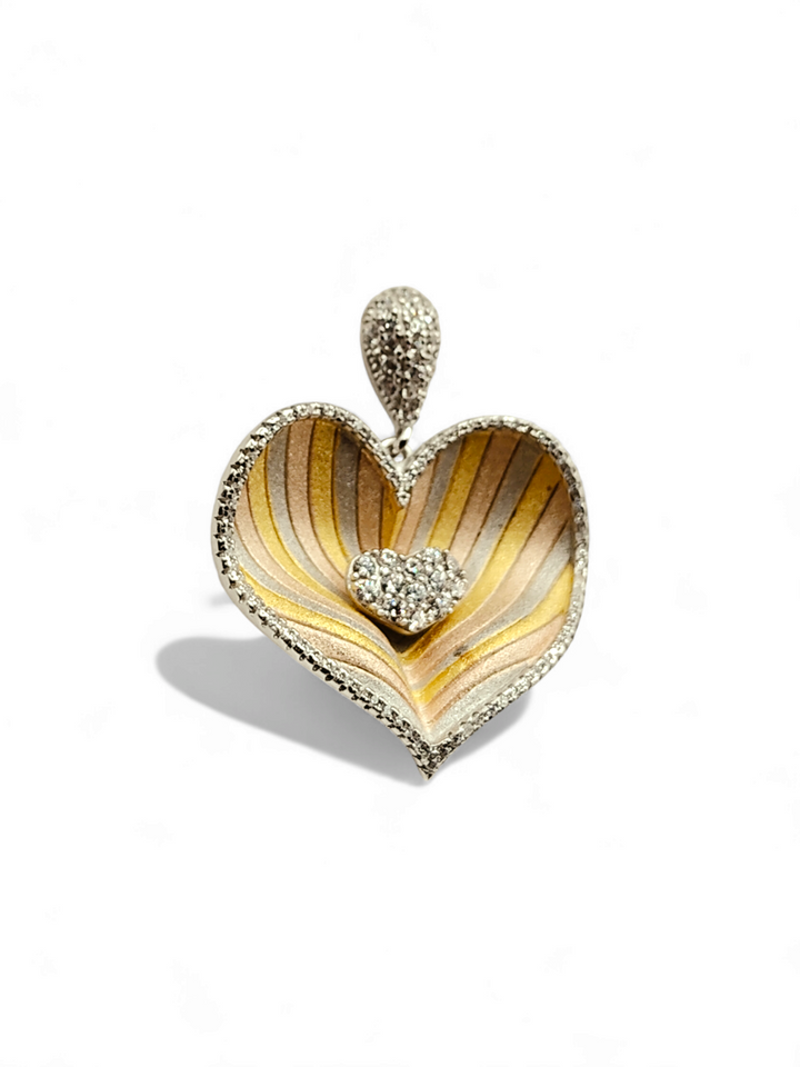 Orecchini cuori in argento multicolor