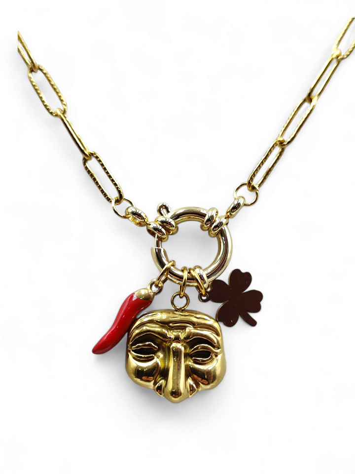 END OF COLLECTION - Neapolitan mask pendant necklace