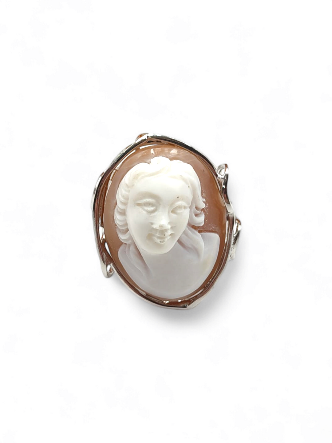 FINE COLLEZIONE - anello "dea dell'amore" in cammeo montato su argento
