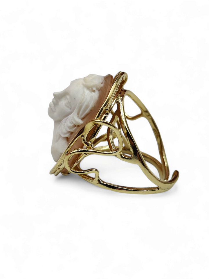 END OF COLLECTION - "goddess of love" ring in cameo mounted on silver