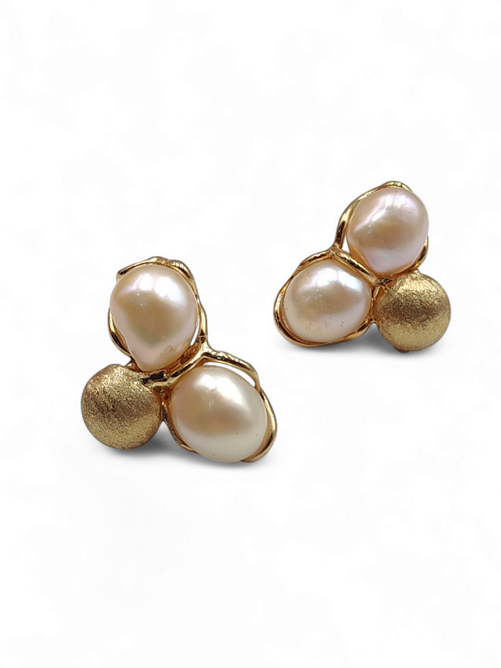 Orecchini Trilogy di perle montati su argento