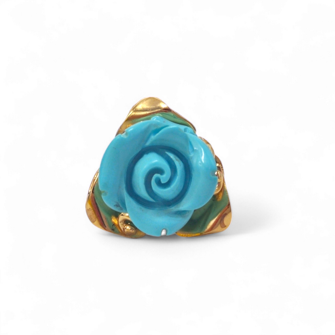 Anello rosa  pasta di turchese Lucia Vitiello Gioielli di Napoli