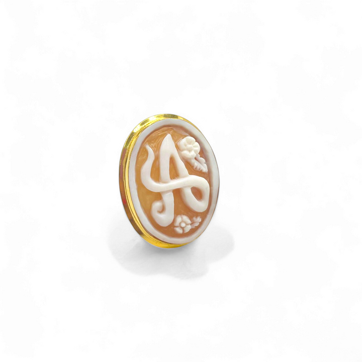 END OF COLLECTION - Initial cameo ring mounted on silver