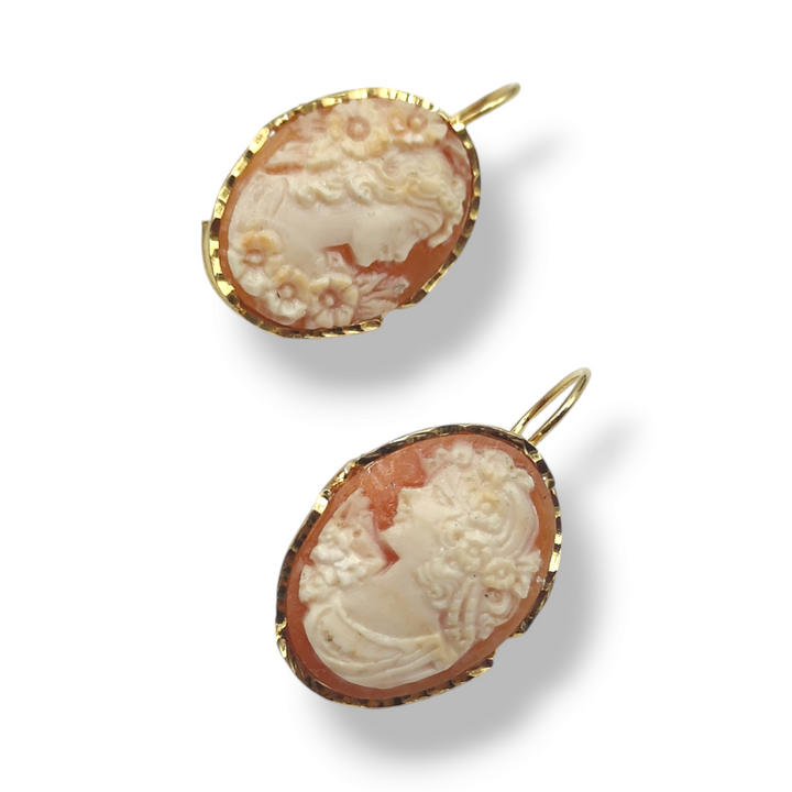 END OF COLLECTION - "nataline earrings" in cameo mounted on silver