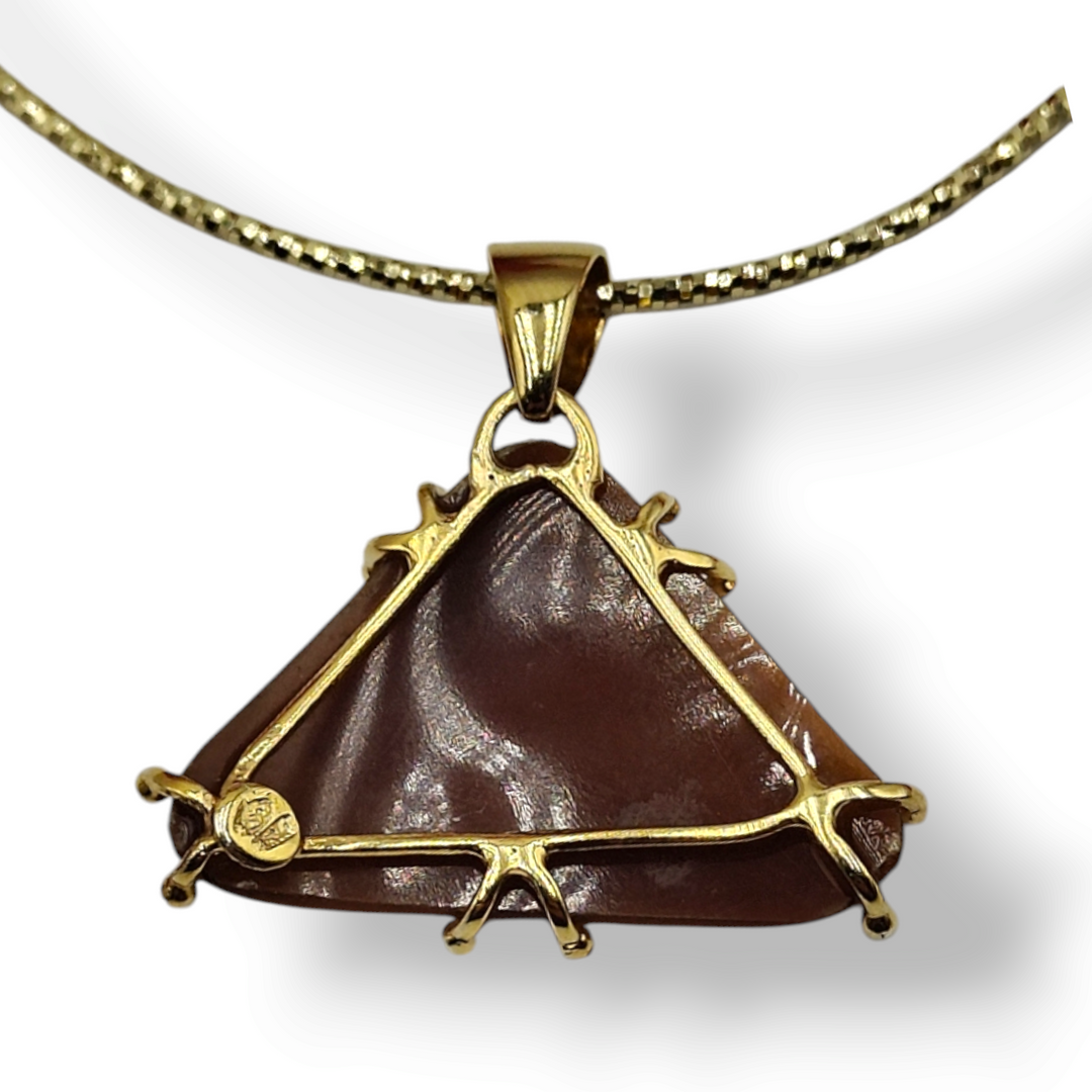 COLLANA CON CIONDOLO "TRIANGOLO DI ANGELI" IN CAMMEO MONTATO SU ARGENTO