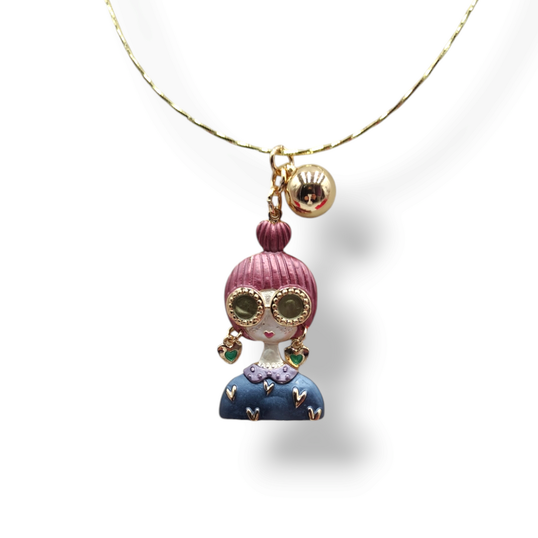 END OF COLLECTION - Scooby-Doo "Velma Dinkley" Medallion Necklace in Fire Enamelled Steel