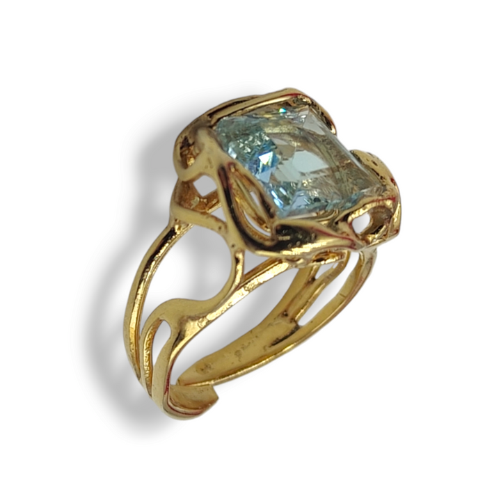 END of collection - "Topaz" aquamarine ring mounted on silver