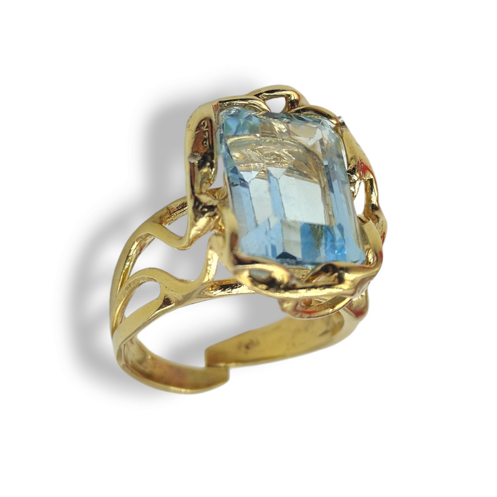 END of collection - "Topaz" aquamarine ring mounted on silver
