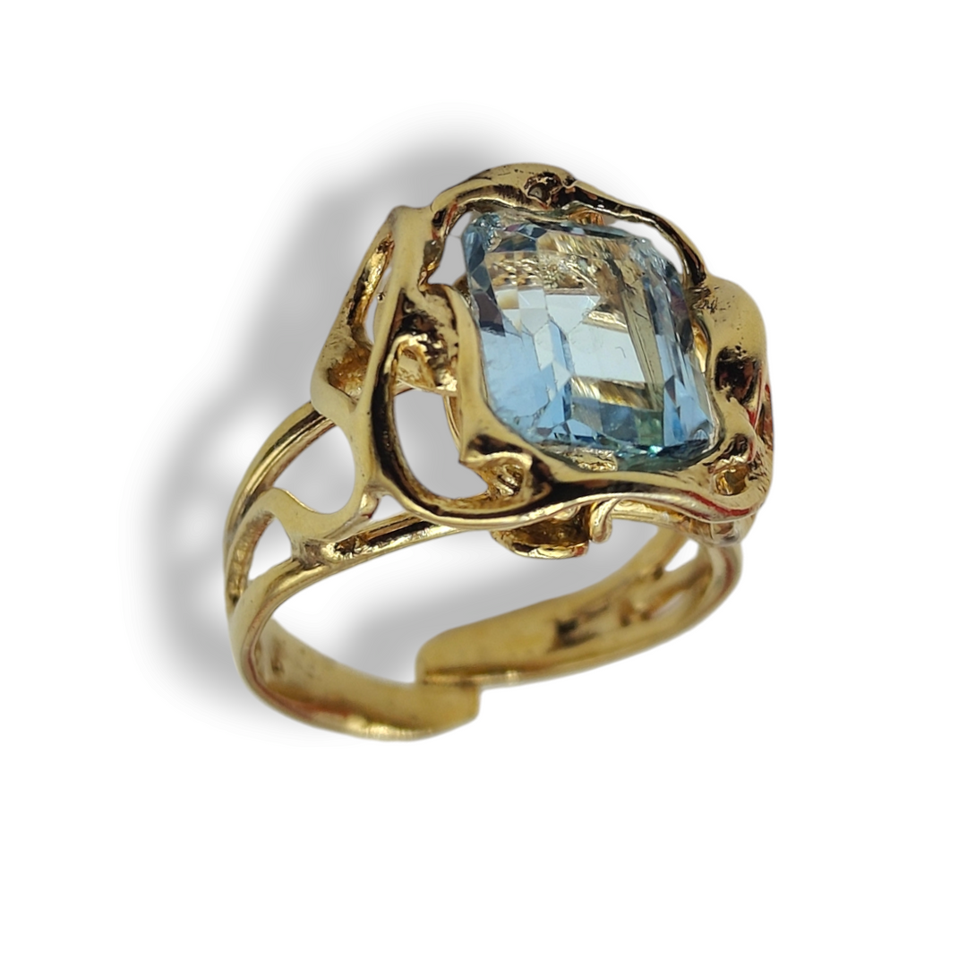 END of collection - "Topaz" aquamarine ring mounted on silver