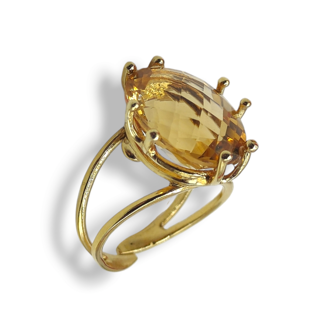 END OF COLLECTION - Citrine colored "topaz" ring mounted on silver