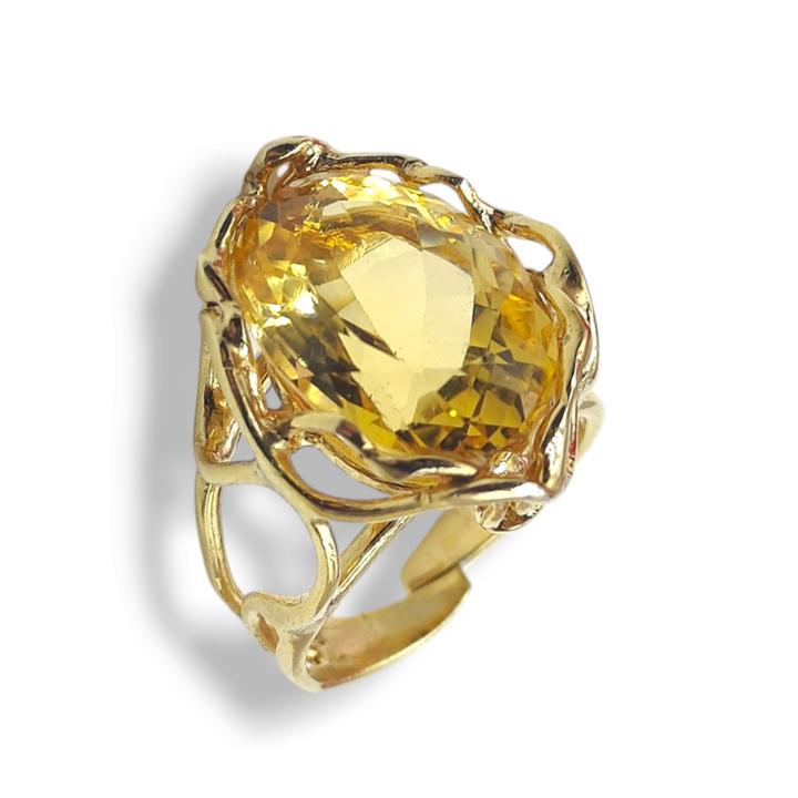 END OF COLLECTION - Citrine colored "topaz" ring mounted on silver