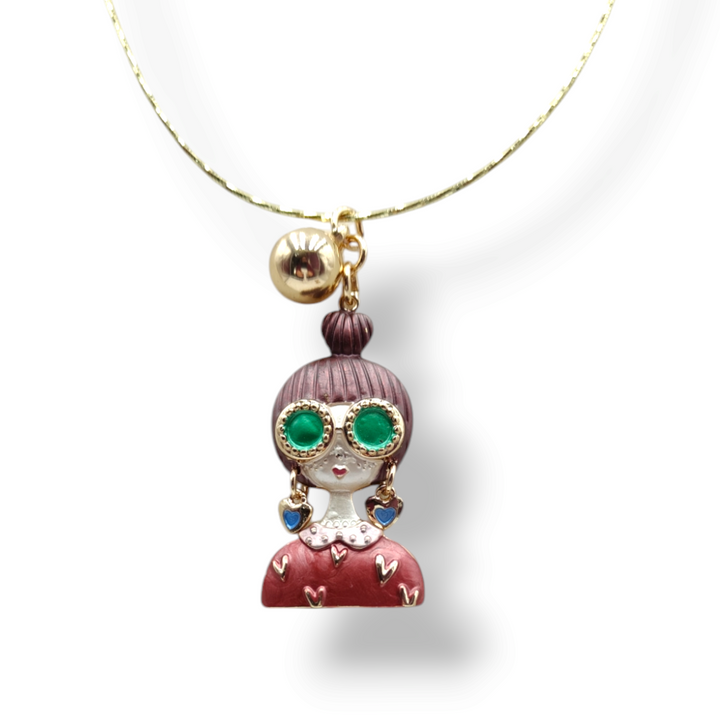 END OF COLLECTION - Scooby-Doo "Velma Dinkley" Medallion Necklace in Fire Enamelled Steel