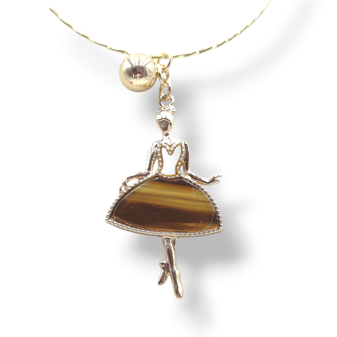 FINE COLLEZIONE - COLLANA CIONDOLO "BALLERINA" IN ACCIAIO SMALTATO (FREE NICHEL)