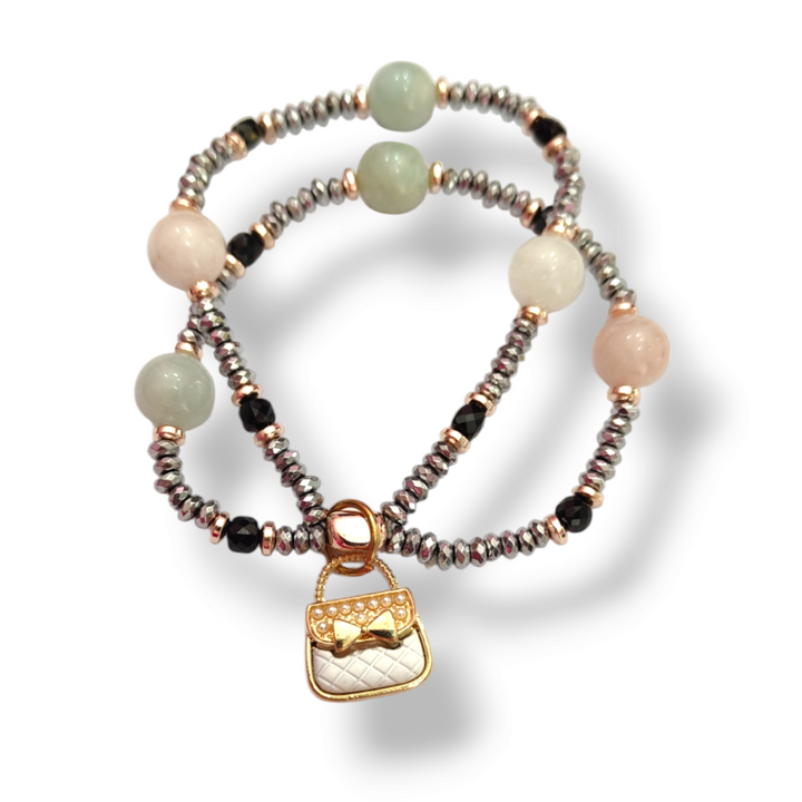 END OF COLLECTION - Beaded and agate bag bracelet
