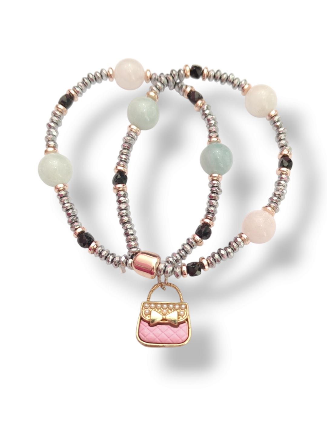 END OF COLLECTION - Beaded and agate bag bracelet