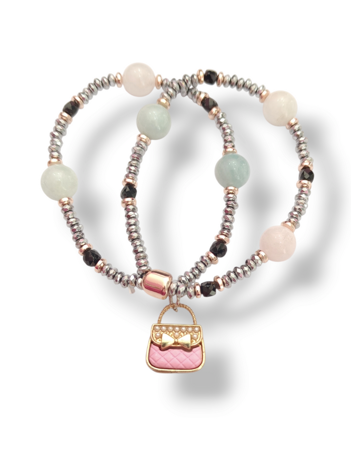 END OF COLLECTION - Beaded and agate bag bracelet