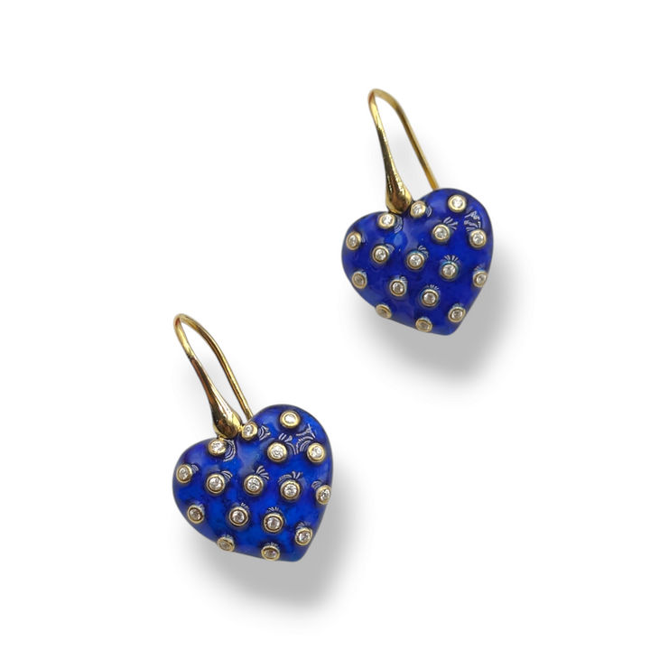 LOVE LINE - ENAMELED HEART EARRINGS