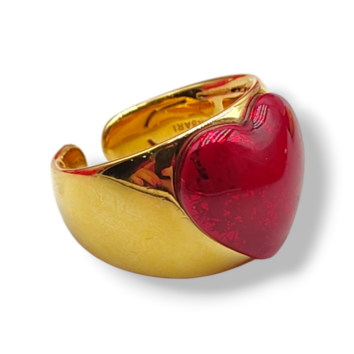 END OF COLLECTION - LOVE LINE - RED AND BLUE HEART RING