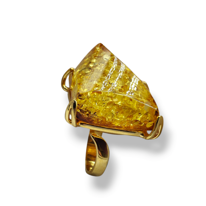Baltic amber ring mounted on silver 