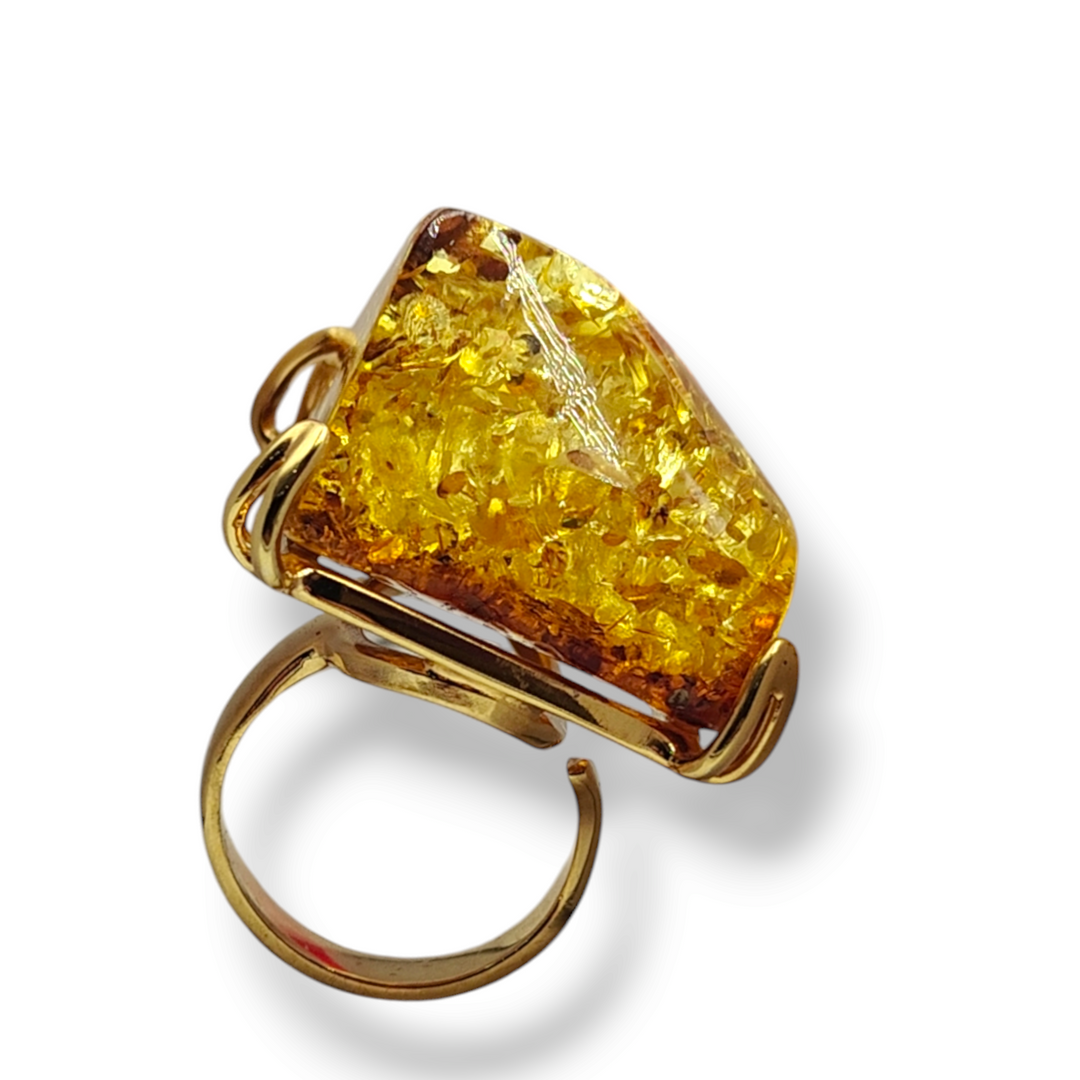Baltic amber ring mounted on silver 