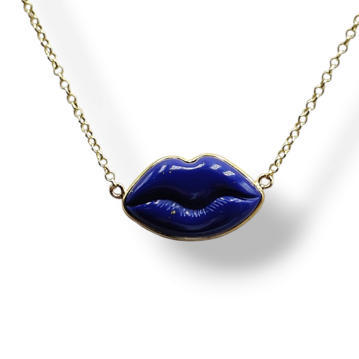 Idea regalo san valentino - Collana bacio in pasta di corallo, di lapis, di turchese, di ametista, di malachite.