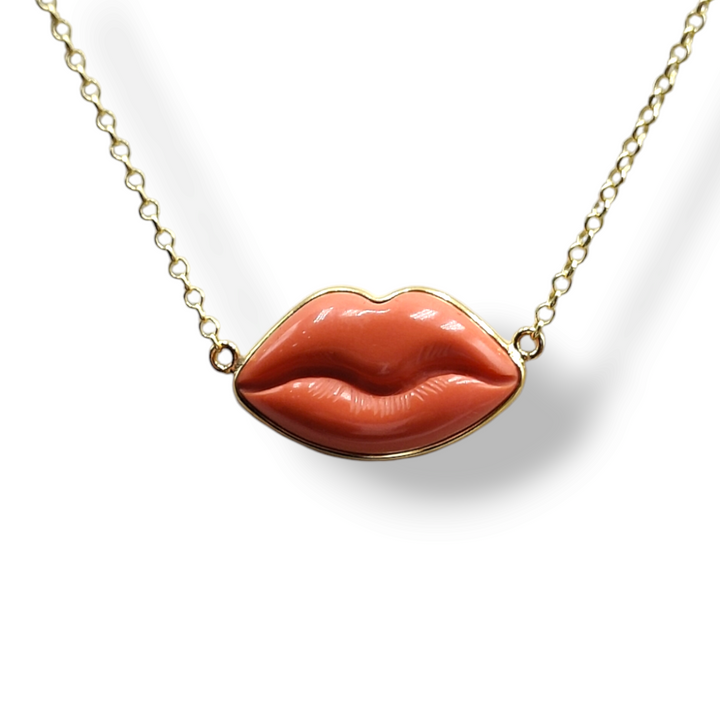 Idea regalo san valentino - Collana bacio in pasta di corallo, di lapis, di turchese, di ametista, di malachite.