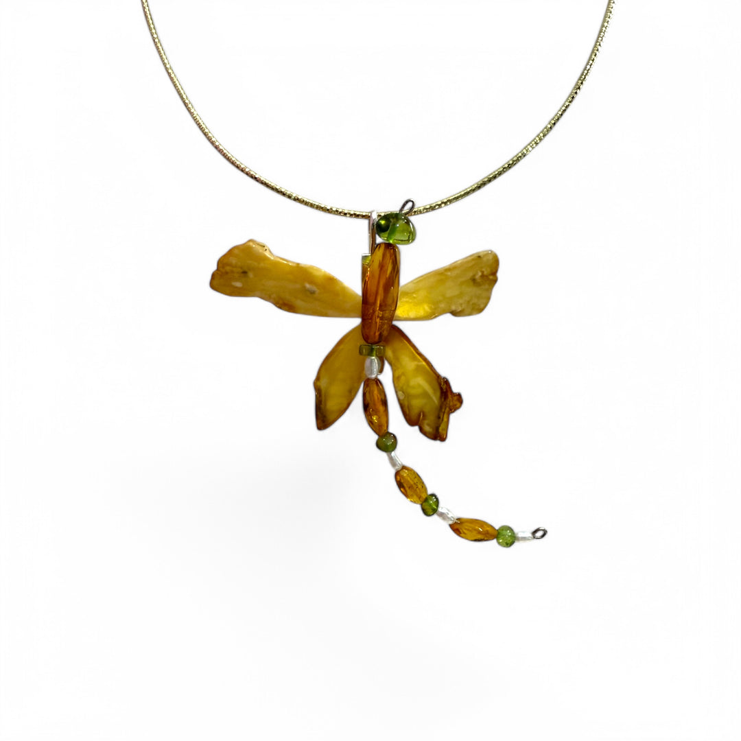 Baltic Sea Amber Dragonfly Necklace