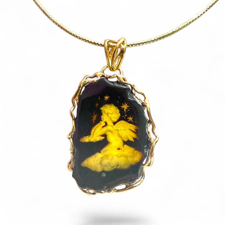 Baltic Red Amber Angel Pendant