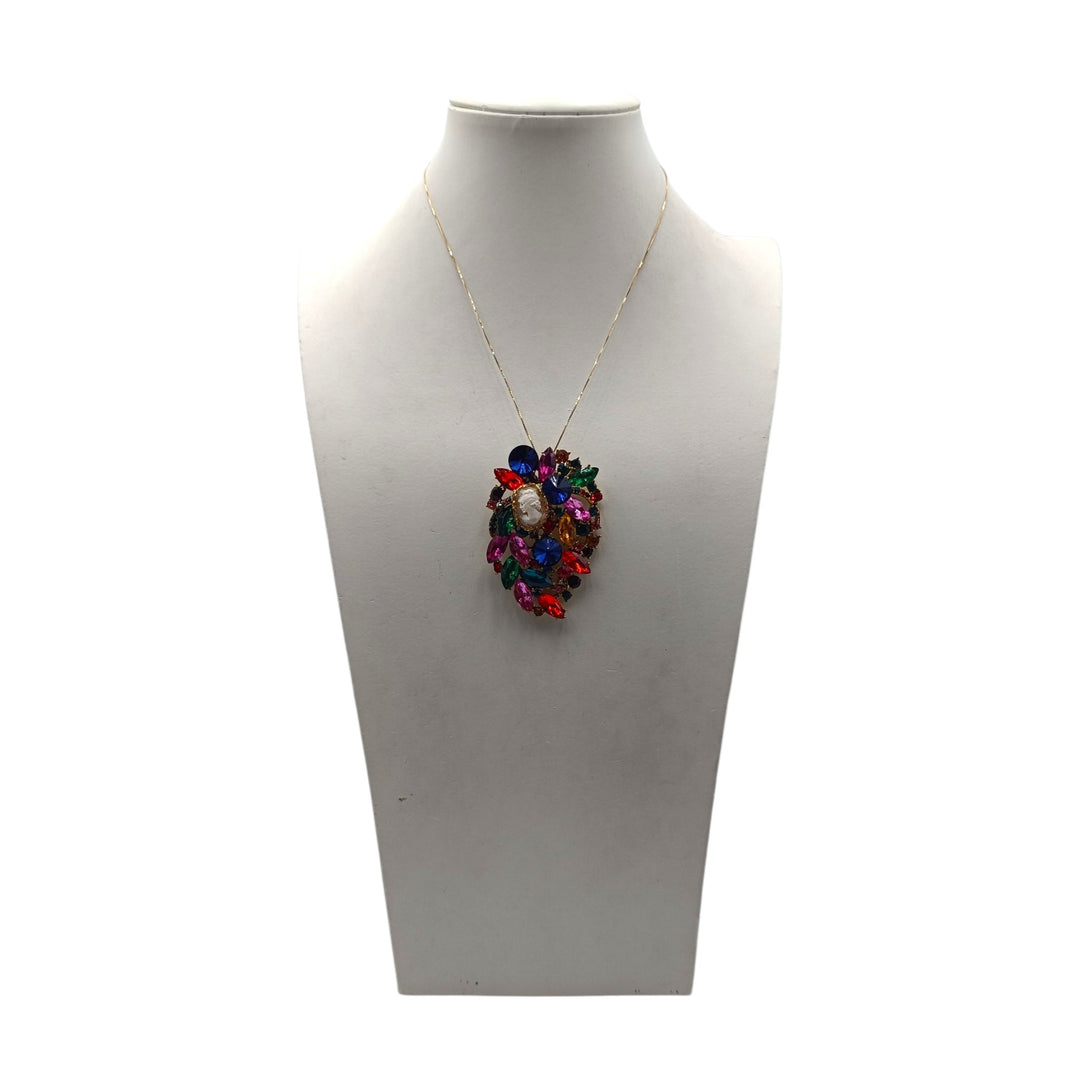 Ciondolo spilla Dama di Cammeo e Cristalli Swarovski