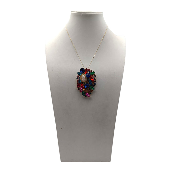 Ciondolo spilla Multicolor Dama di Cammeo e Cristalli Swarovski