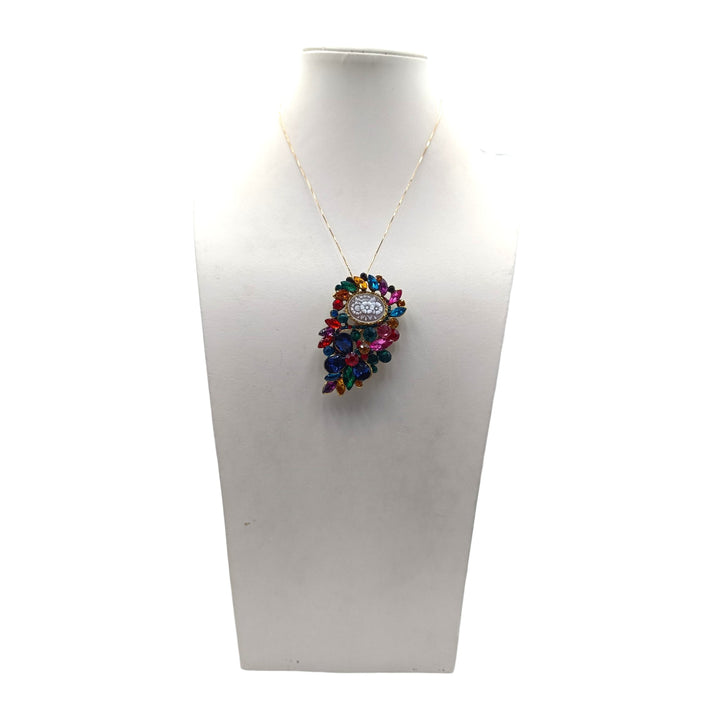 Ciondolo spilla Fiori di Cammeo e Cristalli Swarovski