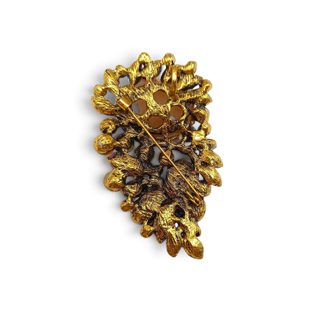 Ciondolo spilla Fiori di Cammeo e Cristalli Swarovski