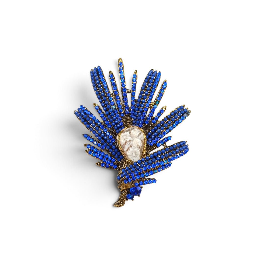 Ciondolo e Spilla fiori di Cammeo e Cristalli Swarovski