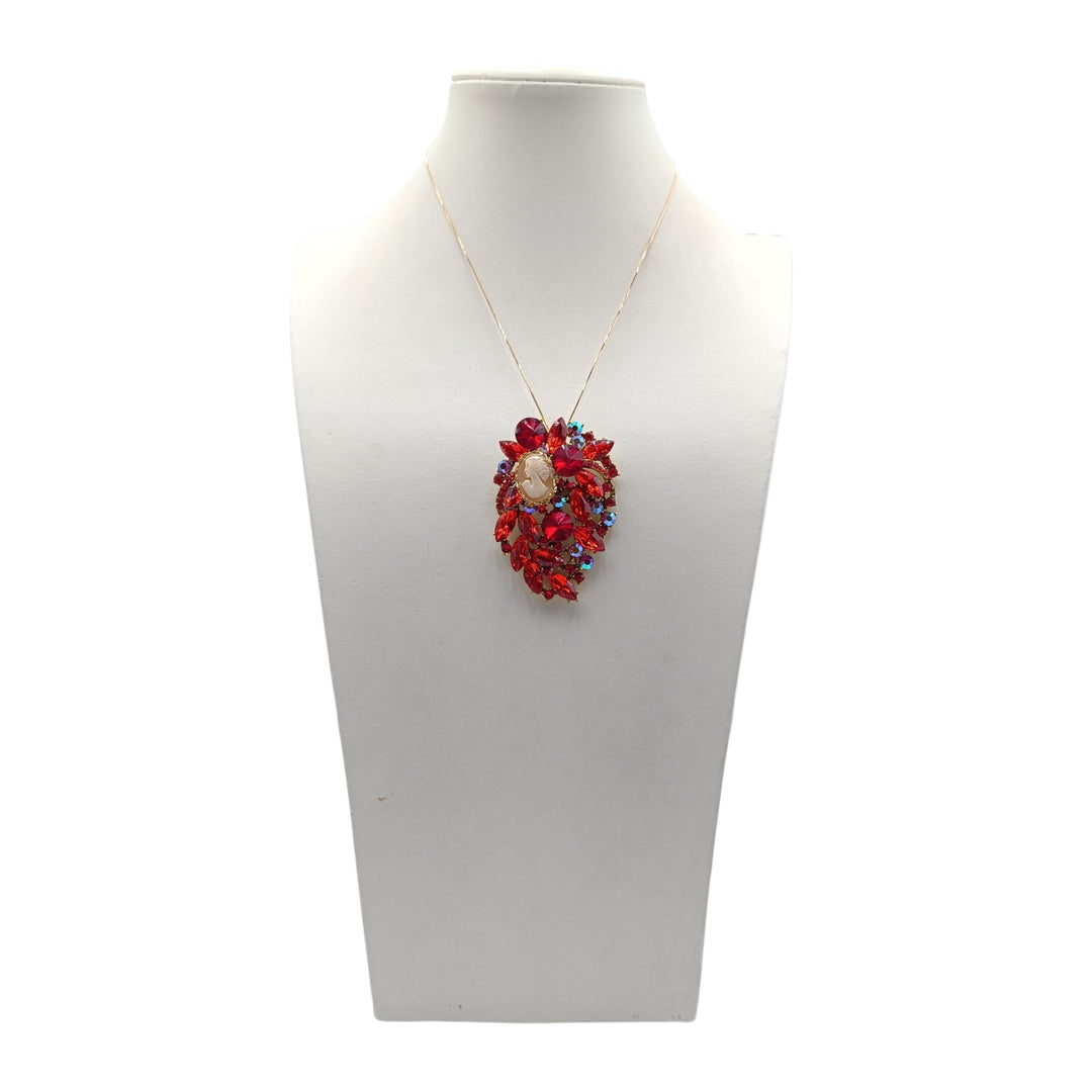 Ciondolo spilla Dama di Cammeo e Cristalli Swarovski