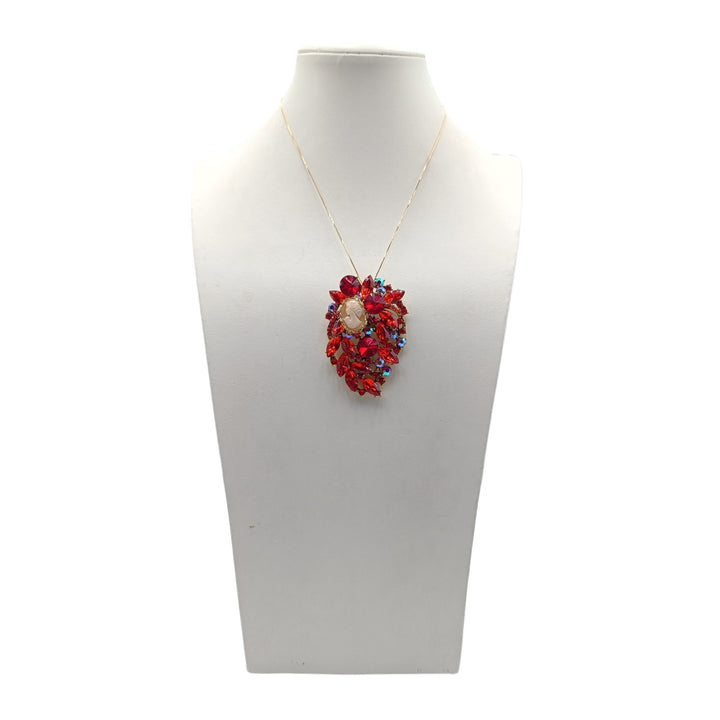 Ciondolo spilla Dama di Cammeo e Cristalli Swarovski