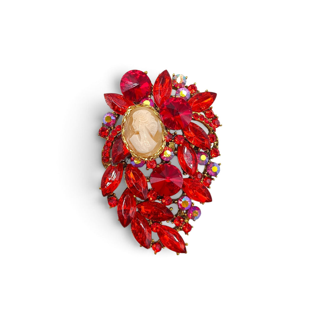 Ciondolo spilla Dama di Cammeo e Cristalli Swarovski