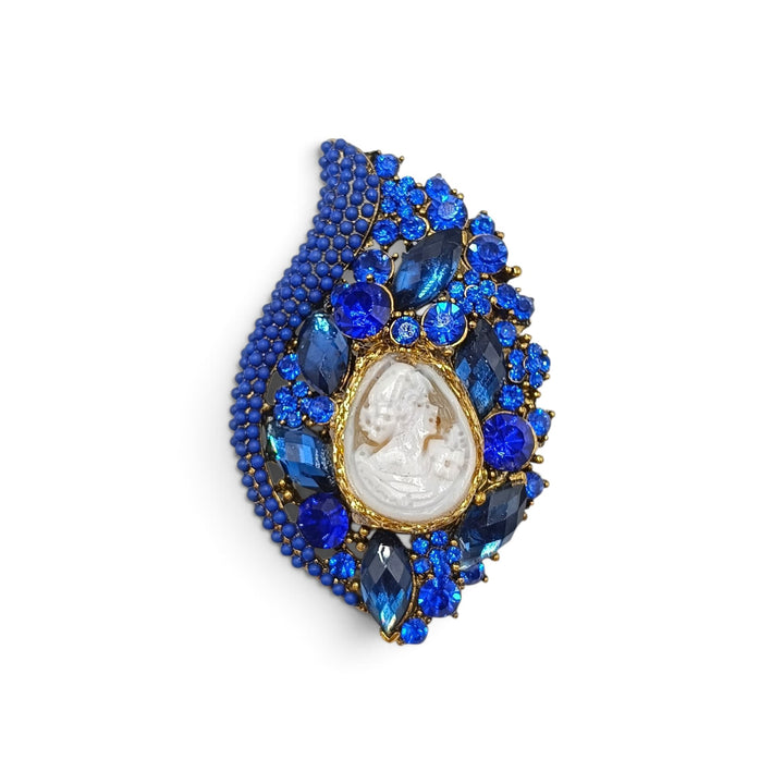 Spilla Dama di Cammeo e Cristalli Swarovski