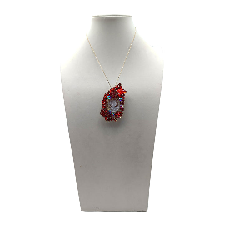 Ciondolo spilla Dama di Cammeo e Cristalli Swarovski